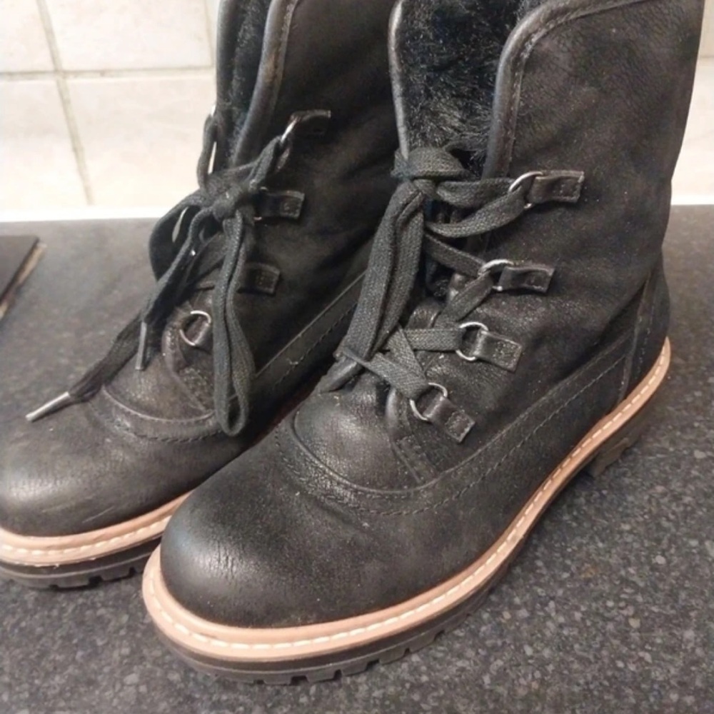 Next Black Lace-Up Winter Boots